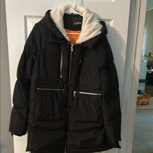 Sam Edelman Black Puffer Jacket with White Lining